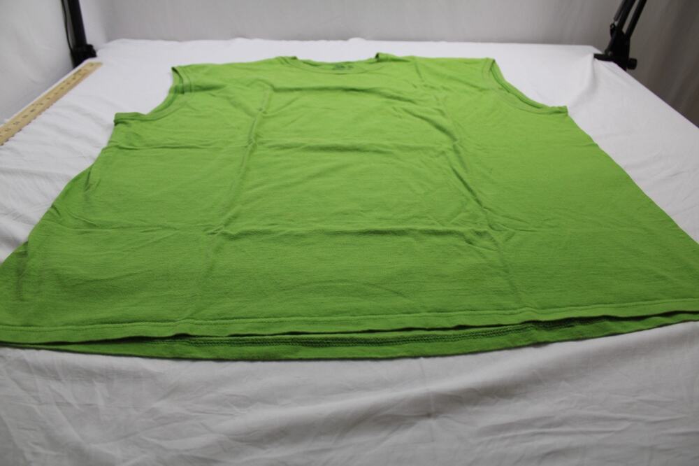 Fruit of the Loom Men's 3XL Sleeveless Muscle T-Shirt Cotton Lime Green Blank